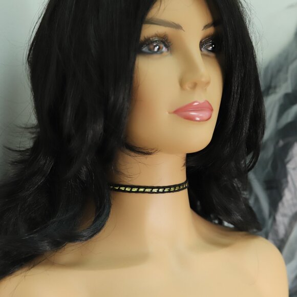 Gold Black Lace Gothic Choker Adjustable Length Fancy Trim chokers (#76) - Picture 9 of 9